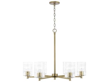 Capital Lighting Emerson 30" Wide 6-Light Aged Brass Glass Cylinder Chandelier C2441361AD491