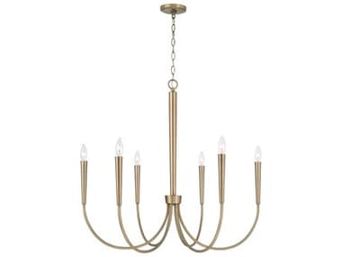 Capital Lighting Holden 33" Wide 6-Light Aged Brass Tiered Chandelier C2445961AD