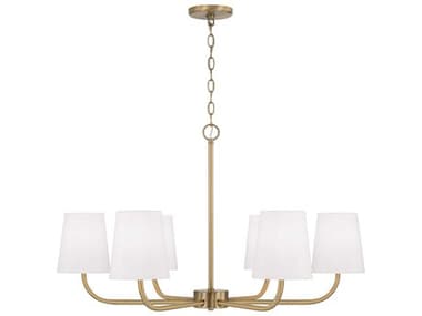 Capital Lighting Brody 34" Wide 6-Light Aged Brass Empire Chandelier C2449462AD706
