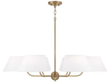 Capital Lighting Welsley 36" Wide 6-Light Aged Brass Empire Chandelier C2450461AD