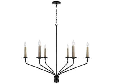 Capital Lighting Wilder 41" Wide 6-Light Matte Black Candelabra Chandelier C2451562MB