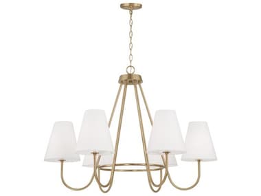 Capital Lighting Julia 6-Light Matte Brass White Chandelier C2452761MA