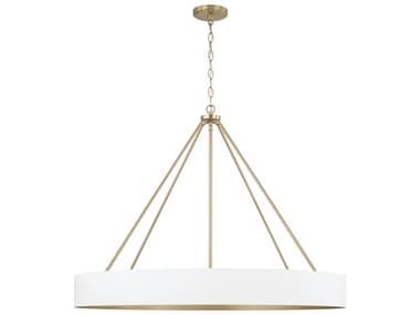 Capital Lighting Weller 6-Light Matte Brass White Round Chandelier C2453061RE