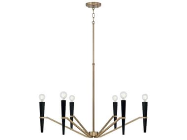 Capital Lighting Enzo 6-Light Aged Brass Black Candelabra Chandelier C2453861AB