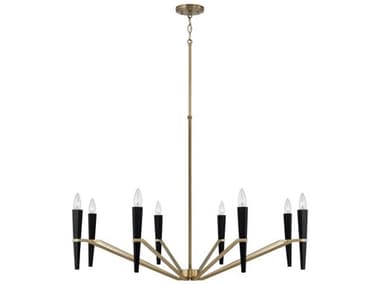 Capital Lighting Enzo 8-Light Aged Brass Black Candelabra Chandelier C2453881AB