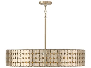 Capital Lighting Eliana 4-Light Champagne Brass Drum Chandelier C2454141HB