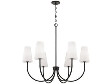 Capital Lighting Averitt 6-Light Matte Black Candelabra Chandelier C2455261MB550