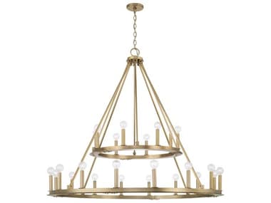Capital Lighting Pearson 48" Wide 24-Light Aged Brass Candelabra Round Tiered Chandelier C24910AD