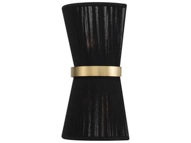 Capital Lighting Cecilia 16" Tall 2-Light Black Rope And Patinaed Brass Wall Sconce C2641221KP