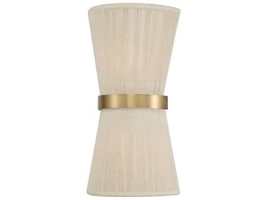Capital Lighting Cecilia 16" Tall 2-Light Bleached Natural Rope And Patinaed Brass Off White Wall Sconce C2641221NP