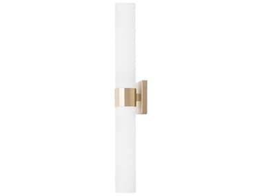 Capital Lighting Sutton 29" Tall 2-Light Soft Gold White Glass Wall Sconce C2646221SF