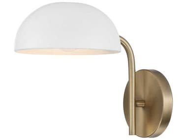 Capital Lighting Reece 9" Tall 1-Light Aged Brass And White Wall Sconce C2651411AW