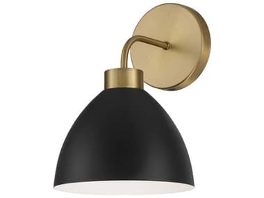 Capital Lighting Ross 11" Tall 1-Light Aged Brass And Black Wall Sconce C2652011AB