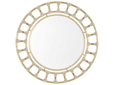 Capital Lighting Bianca Bleached Natural Rope / Patinaed Brass 34'' Round Wall Mirror C2741102MM