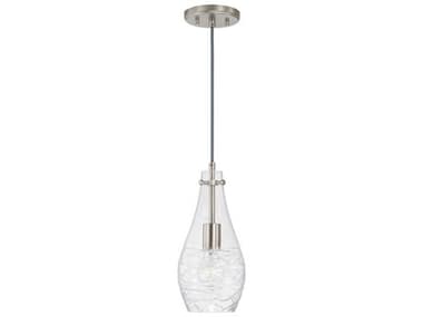 Capital Lighting Kier 6" 1-Light Brushed Nickel Glass Bell Mini Pendant C2AA1006BN