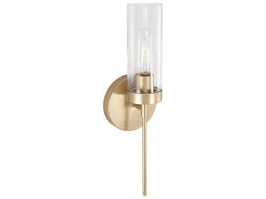 Capital Lighting Riley 17&quot; Tall 1-Light Soft Gold Brass Glass Wall Sconce C2AA1016SF