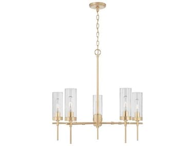 Capital Lighting Riley 27" Wide 5-Light Soft Gold Glass Cylinder Chandelier C2AA1017SF
