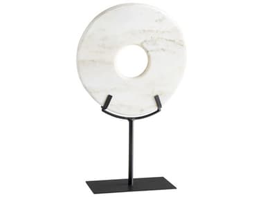 Cyan Design White Disk on Stand Sculpture C302309