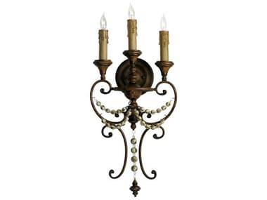 Cyan Design Meriel 3-Light Antiqued Sienna Brown Traditional Wall Sconce C303009