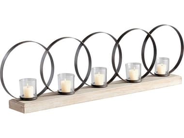 Cyan Design Raw Iron Natural Wood Ohhh Five Candleholder C305085