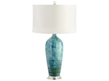 Cyan Design Elysia Blue Glaze White Silk Shade With Lining Buffet Lamp C305212