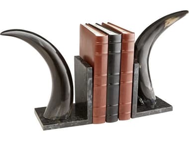 Cyan Design Bone Black Horn Rimmed Bookend C308013