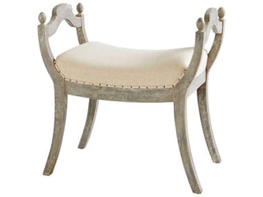 Cyan Design Alice Cream Weathered Grey Upholstered Accent Stool C309600