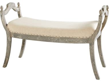 Cyan Design Alice Cream Weathered Grey Upholstered Accent Stool C309601