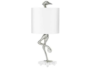 Cyan Design Ibis Silver Leaf White Linen Buffet Lamp C310362