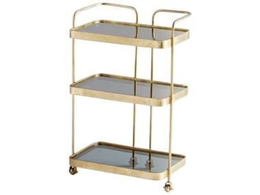 Cyan Design Taverna Glass Antique Brass Bar Cart C310766