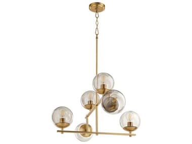 Cyan Design 36&quot; Wide 6-Light Aged Brass Glass Candelabra Globe Chandelier C311274