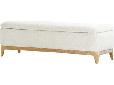 Cyan Design 20&quot; White Cream Fabric Upholstered Accent Bench C311380