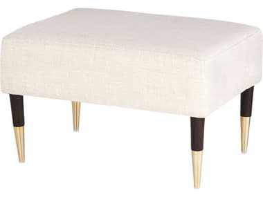 Cyan Design Oscar Dark Brown Cream White Upholstered Ottoman C311728