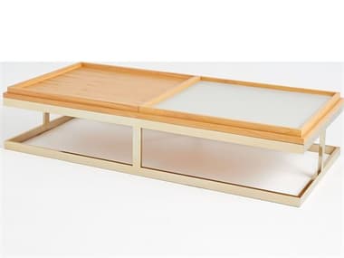 Cyan Design Rectangular Wood Light Brown Brass Coffee Table C311738