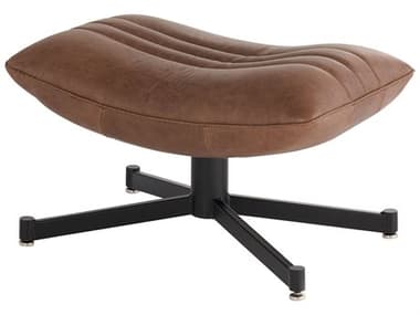 Cyan Design Eduarda Black Taupe Brown Leather Ottoman C311749