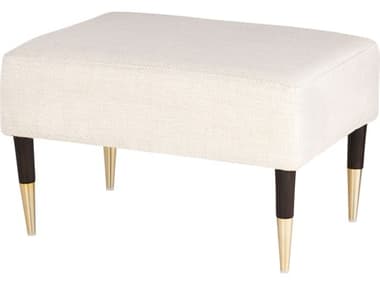 Cyan Design Oscar Camel Chenille White Upholstered Ottoman C311786