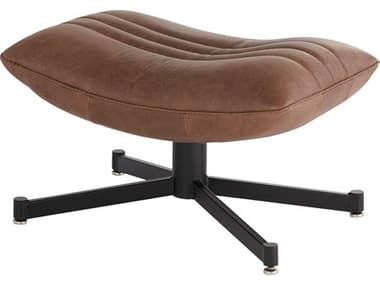 Cyan Design Eduarda Brown Distressed Leather Ottoman C311808