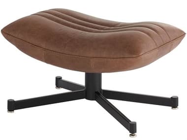 Cyan Design Eduarda Black Distressed Leather Ottoman C311810