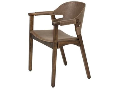 Cyan Design Boss Brown Leather Arm Dining Chair C311813