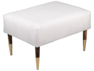 Cyan Design Oscar Light Brown Cream White Upholstered Ottoman C311818
