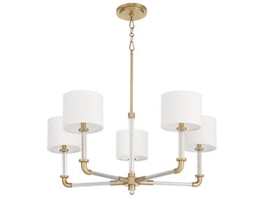 Cyan Design Hightower 5-Light Clear And Aged Brass Candelabra Chandelier C311954