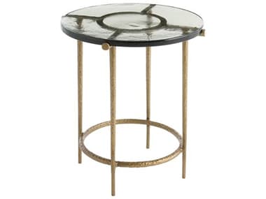 Cyan Design Laguna Round Glass Antique Brass End Table C312005