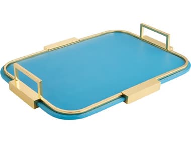 Cyan Design Campaign Blue Brass Serving Tray C312314