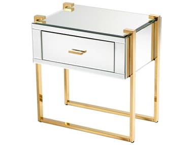 Cyan Design 21" Rectangular Glass Aged Brass End Table C38729