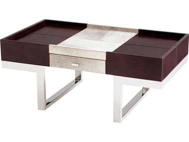 Cyan Design 42" Rectangular Wood Stainless Steel Brown Coffee Table C39754