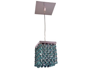 Classic Lighting Bedazzle 1-Light Chrome Blue Mini Pendant C816101AG