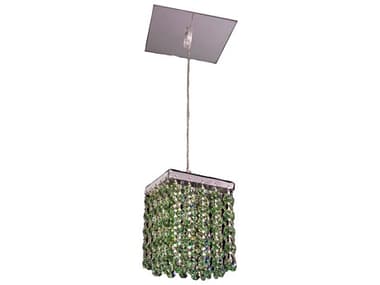 Classic Lighting Bedazzle 1-Light Chrome Green Mini Pendant C816101SAG