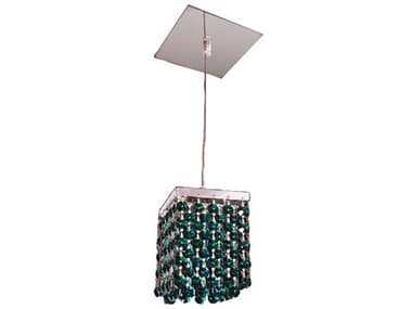 Classic Lighting Bedazzle 1-Light Chrome Green Mini Pendant C816101SEM