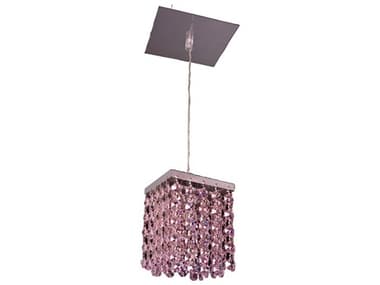 Classic Lighting Bedazzle 1-Light Chrome Pink Mini Pendant C816101SRO