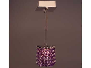 Classic Lighting Bedazzle 1-Light Chrome Purple Mini Pendant C816101VIO